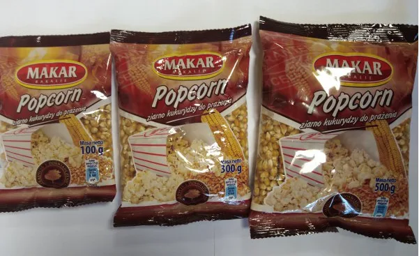 Makar Bakalie Popcorn ziarno kukurydzy do prażenia, w opakowaniach
