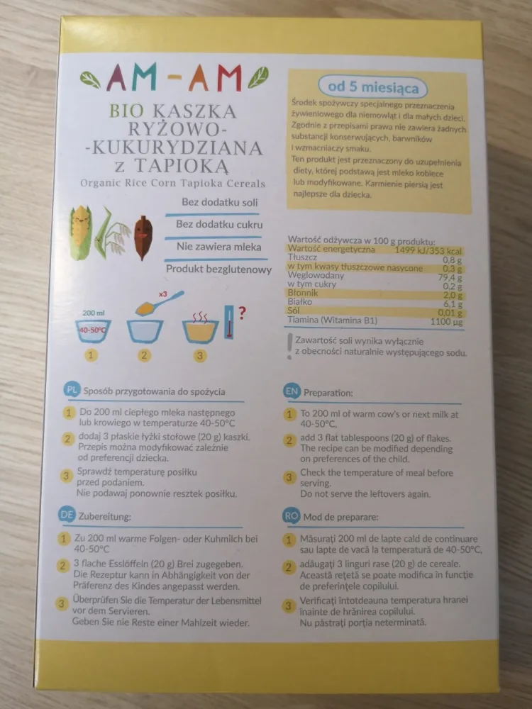 Mniam Kaszka kukurydziano-ryżowa z tapioką 250 g