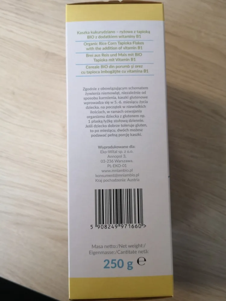 Mniam Kaszka kukurydziano-ryżowa z tapioką 250 g