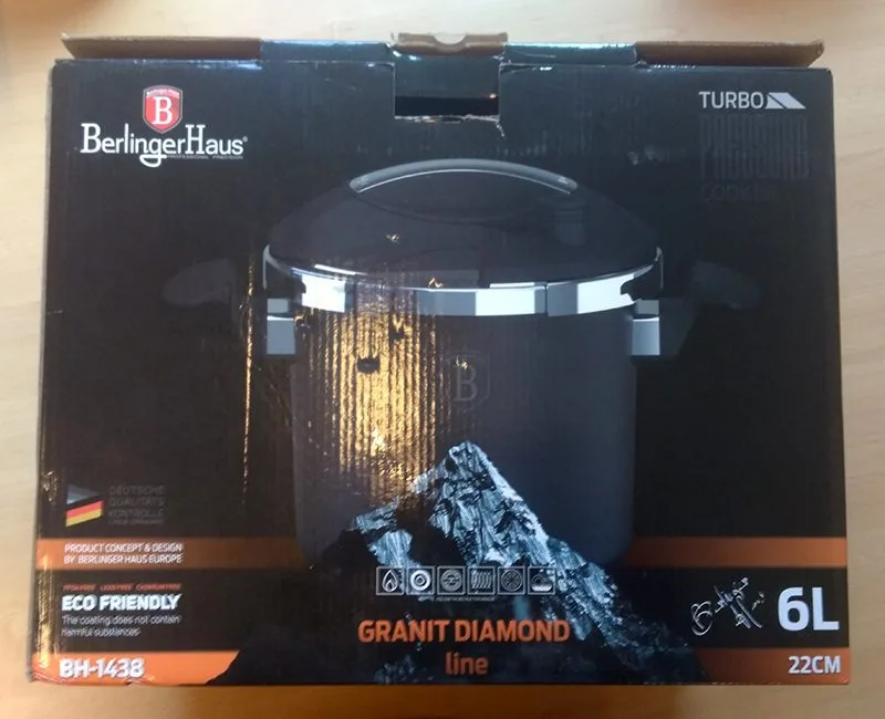 Autocuiseur turbo 'easy open&close' (granit diamond line) de la marque berlinger haus