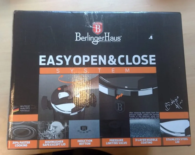 Autocuiseur turbo 'easy open&close' (granit diamond line) de la marque berlinger haus