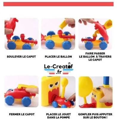 Ballons de baudruche accompagnant le jouet souffly (petite voiture propulsée par le ballon)