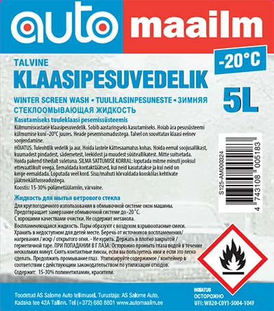 Car windscreen washing fluid