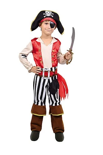 Panoplie pirate rouge avec accessoires