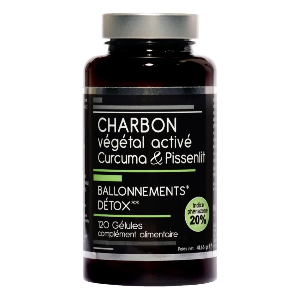 Charbon végétal activé curcuma & pissenlit gélules