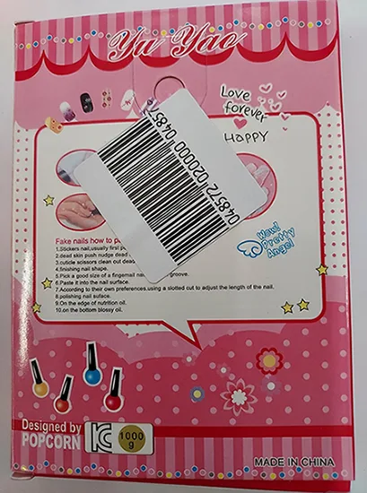 False nails and self-adhesive eyelashes