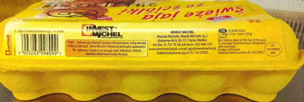Ostrzeżenie publiczne dotyczące żywności: Stwierdzenie Salmonella Enteritidis na powierzchni skorupek jaj konsumpcyjnych
