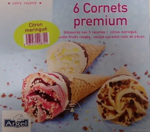 6 cornets glaces premium citron meringue
