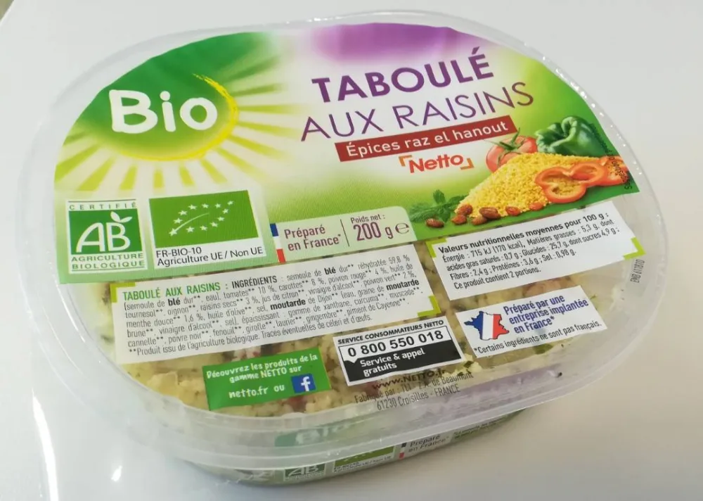 Taboule aux raisins bio