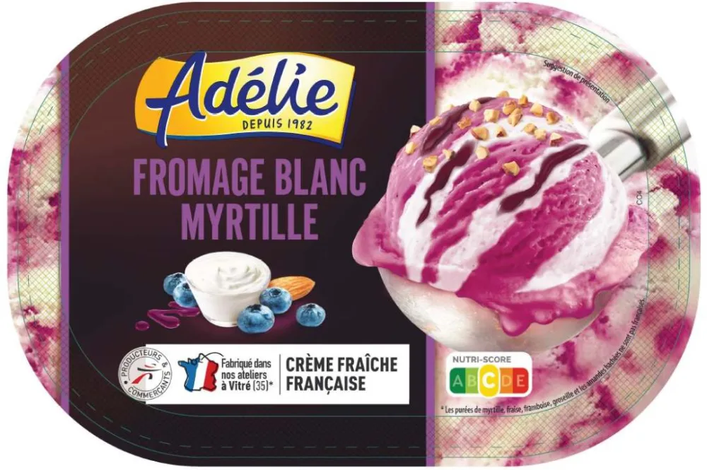 Adelie 0.9l fromage blanc-myrtille
