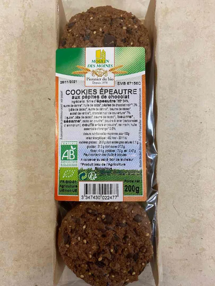 Cookies epeautre choco orange
