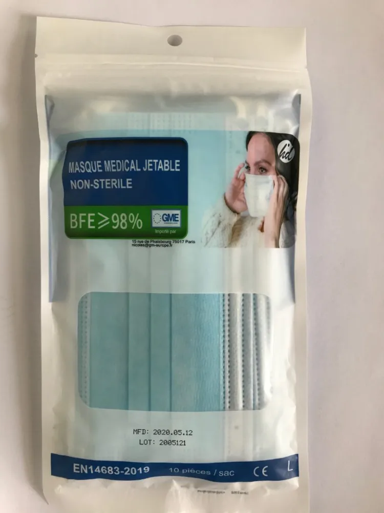 Masque médical jetable non stérile