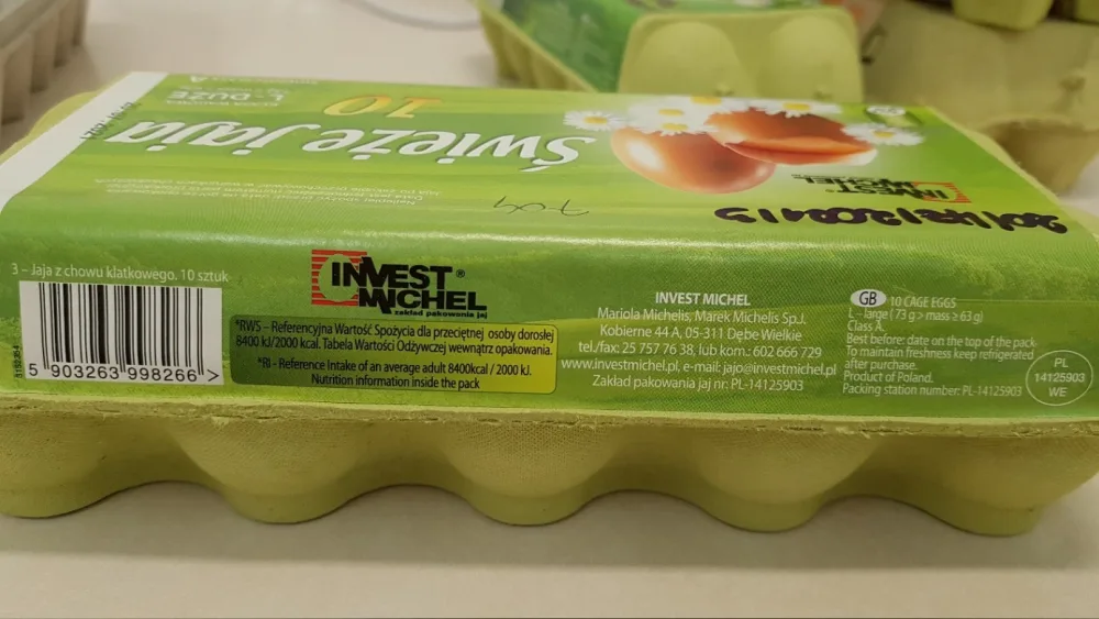 Ostrzeżenie publiczne dotyczące żywności: Stwierdzenie Salmonella Enteritidis na powierzchni skorupek jaj konsumpcyjnych