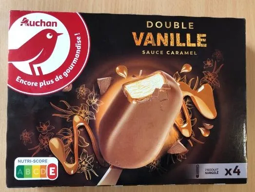 Auchan batonnets double enrobage choco / caramel x4