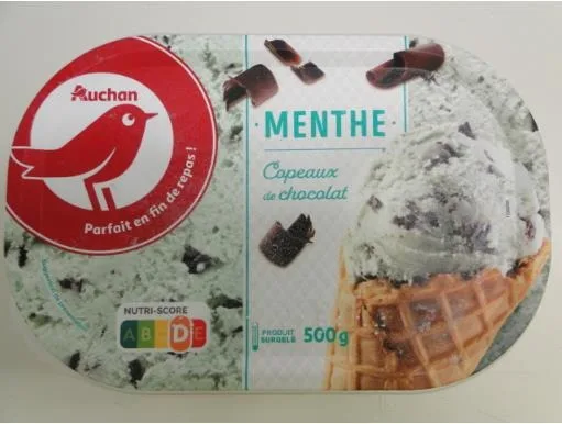 Auchan glace menthe choco 500g