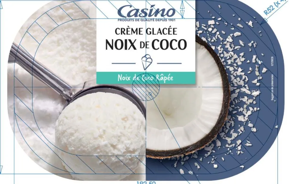 Bacs glacés 1l (café, pistache, noix de coco, menthe chocolat et vanille)