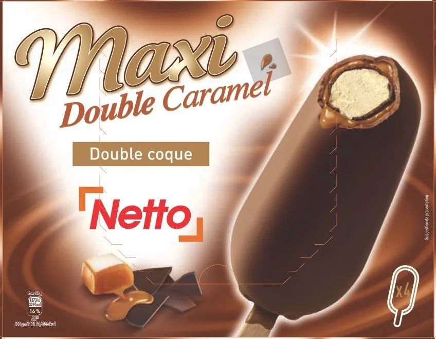 Netto maxi batonnet double caramel 4x110ml