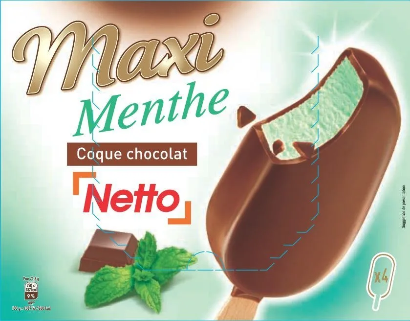 Netto maxi menthe coque chocolat 4x100ml