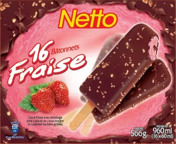Netto batonnet x16 fraise