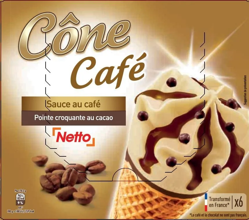 Netto cone 6x120ml cafe