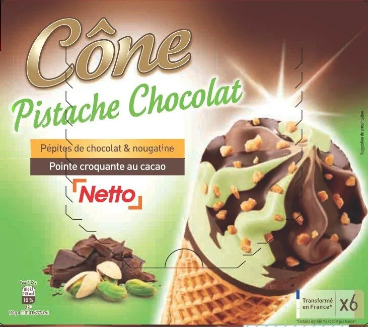 Netto cone 6x120ml chocolat pistache