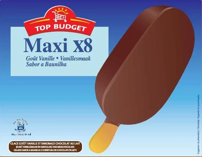 Top budget batonnet geantx8 vanille/lait
