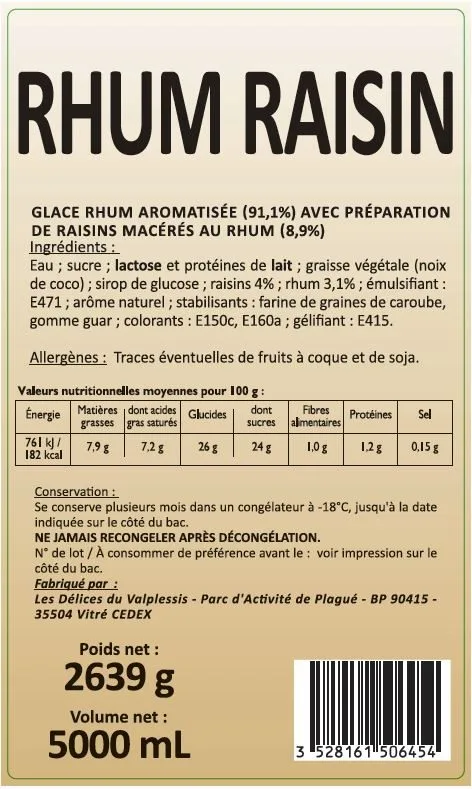 5l rhum raisin