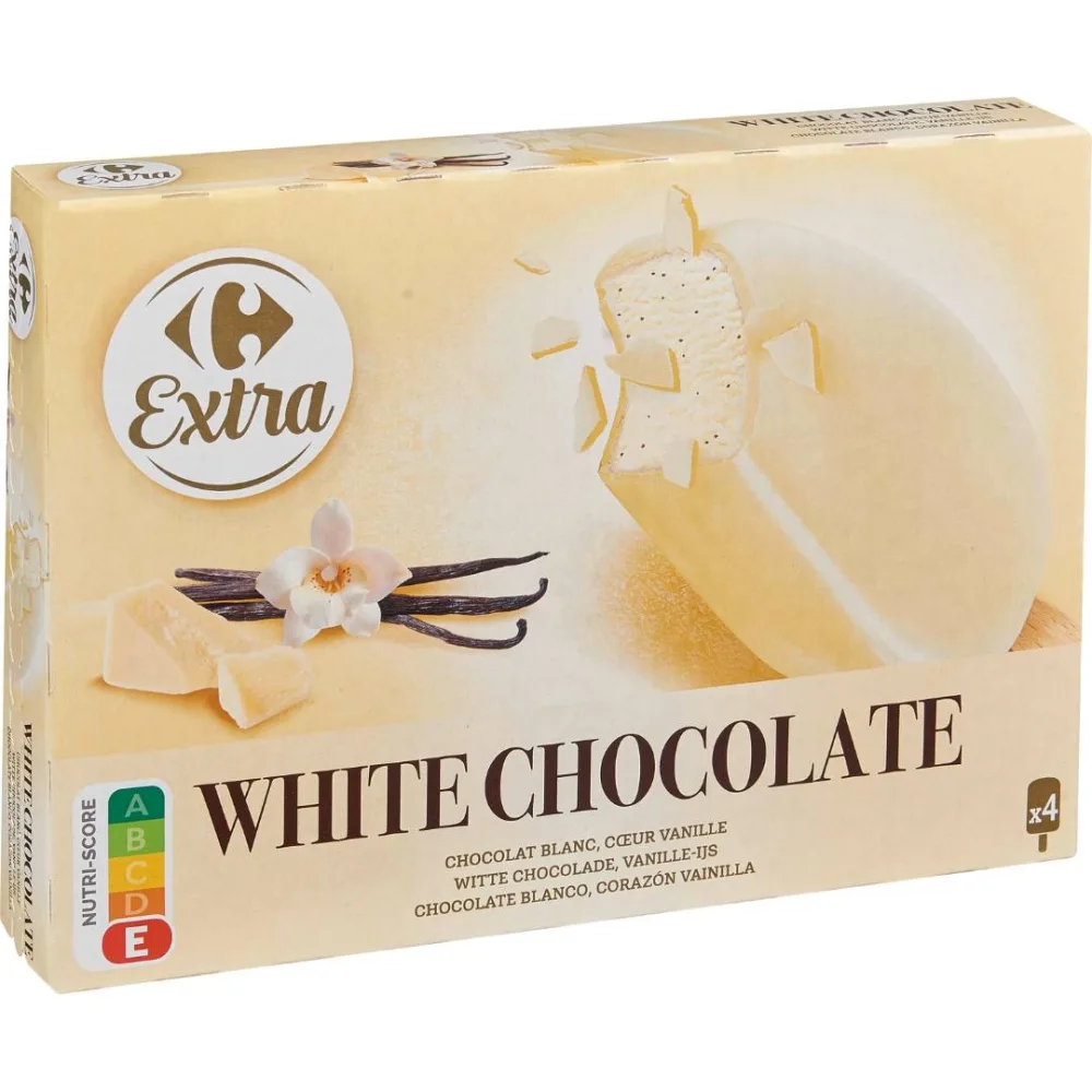 Bâtonnets vanille chocolat blanc - white chocolate x4