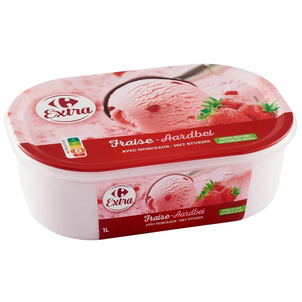 Bac fraise avec morceaux 1l
