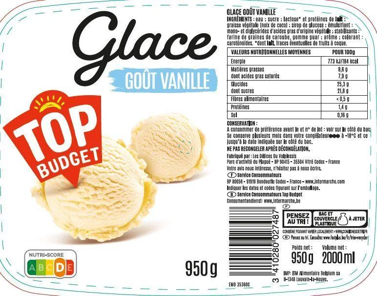 Top budget goût vanille 2l