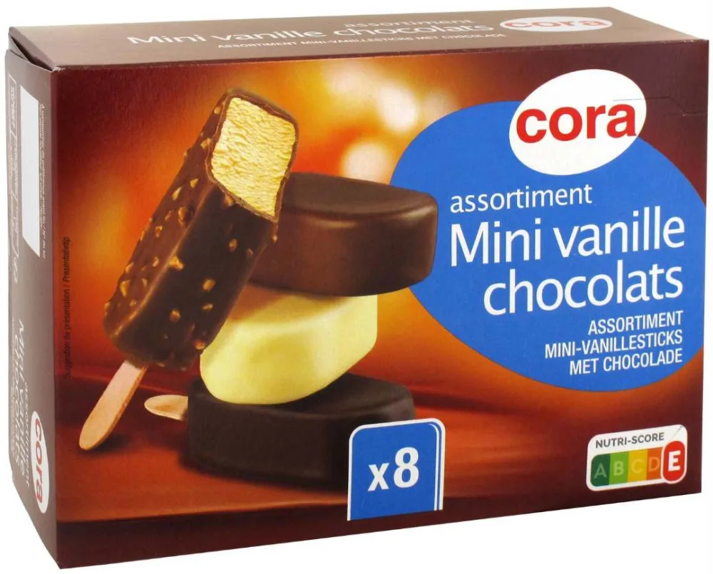 Mini bâtonnets vanille chocolat x8 cora 287.5g