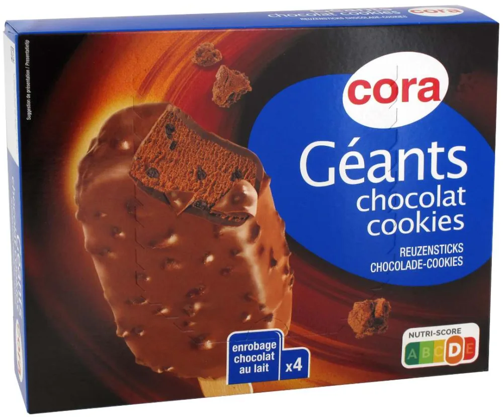 Bâtonnet chocolat cookies 4x110ml 301.2 g cora