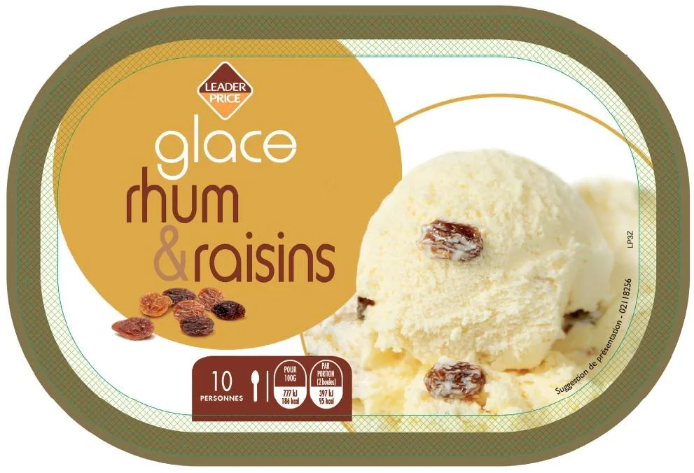 Glace rhum & raisins 511g/ 1l leader price