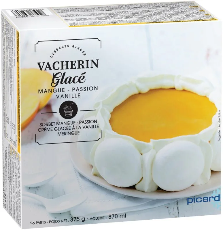 Vacherin glacé mangue-passion vanille