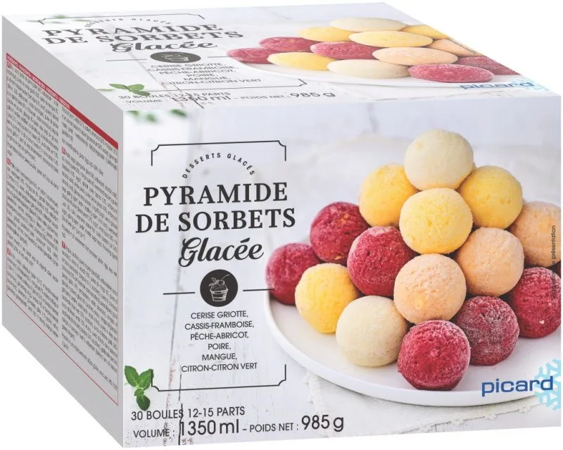 Pyramide de sorbets glacée