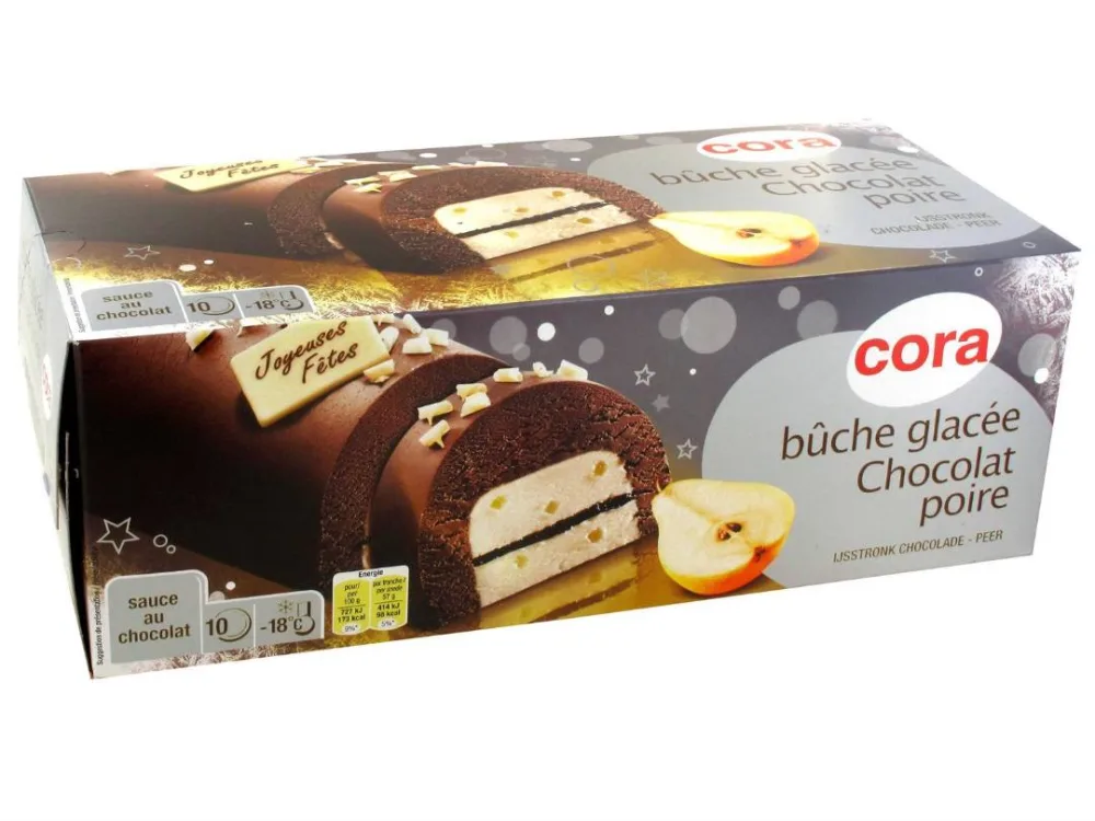 Bûche glacée chocolat poire