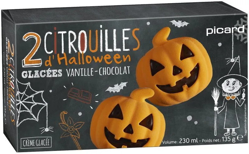 2 citrouilles d'halloween glacées