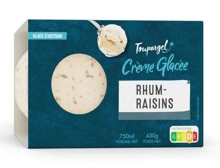 Crème glacée rhum raisin