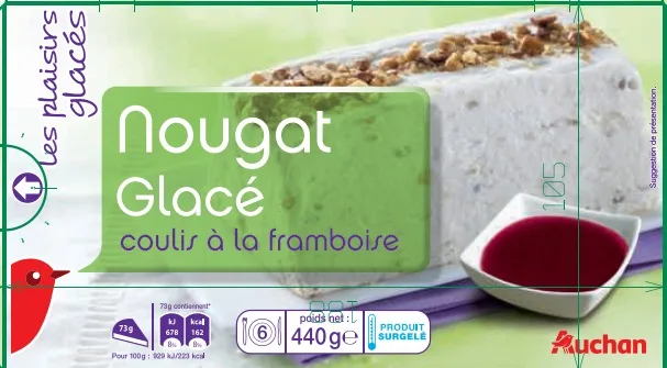 Auchan nougat glace - auchan surprise glacee