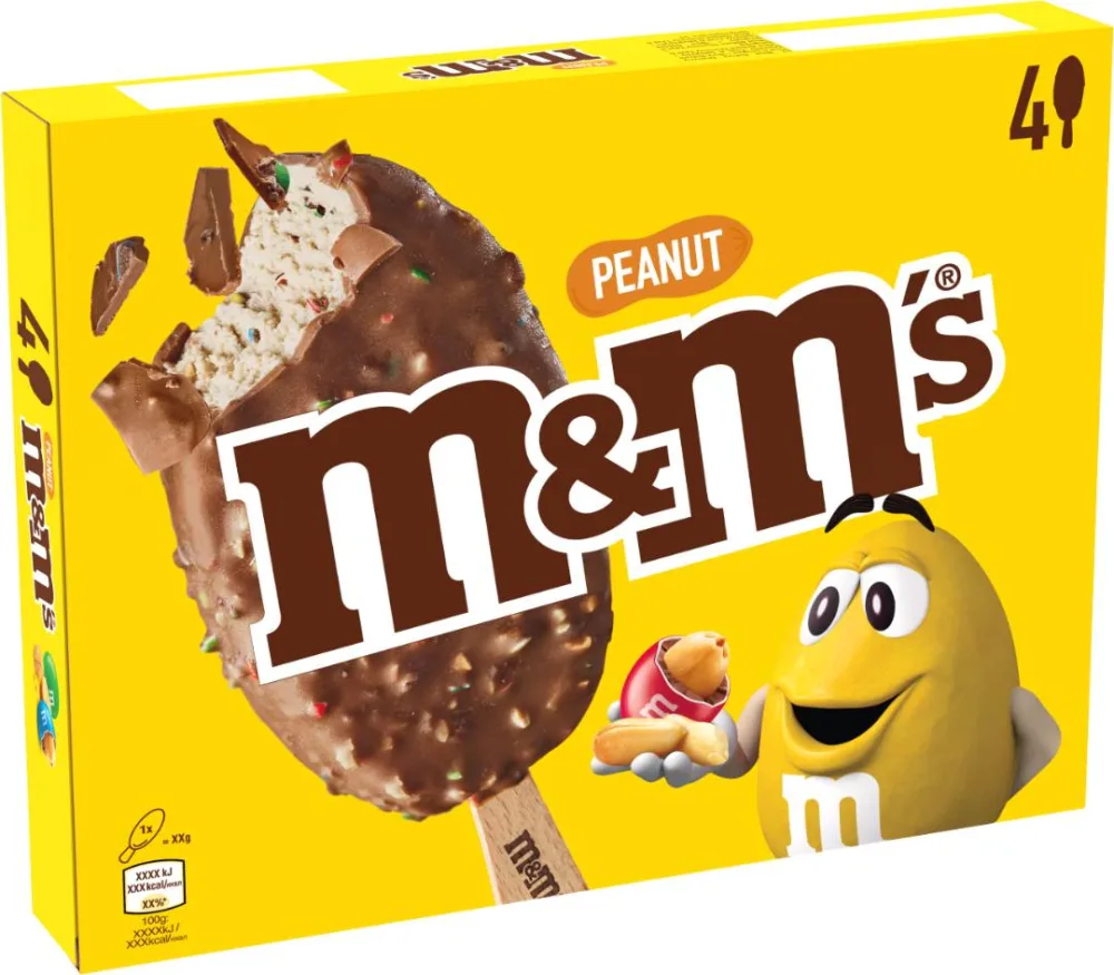 Glace m&m's peanut bâtonnet x4 - 328 ml