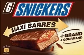 Glace snickers maxi barres x6 - 435 ml