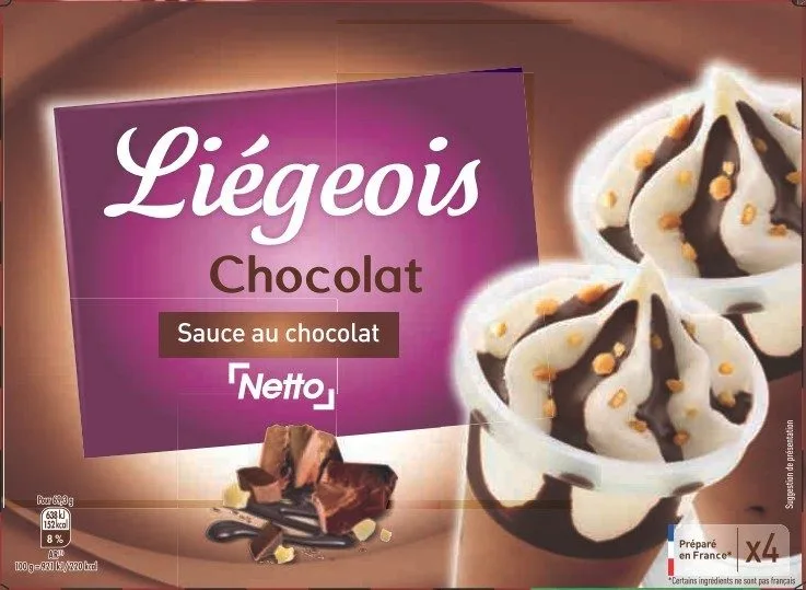 Netto coupe 4x125ml chocolat liegois