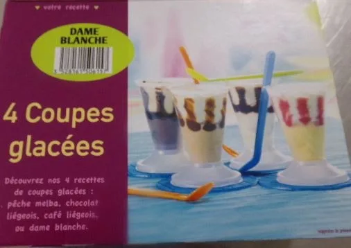 4 coupes glacees dame blanche