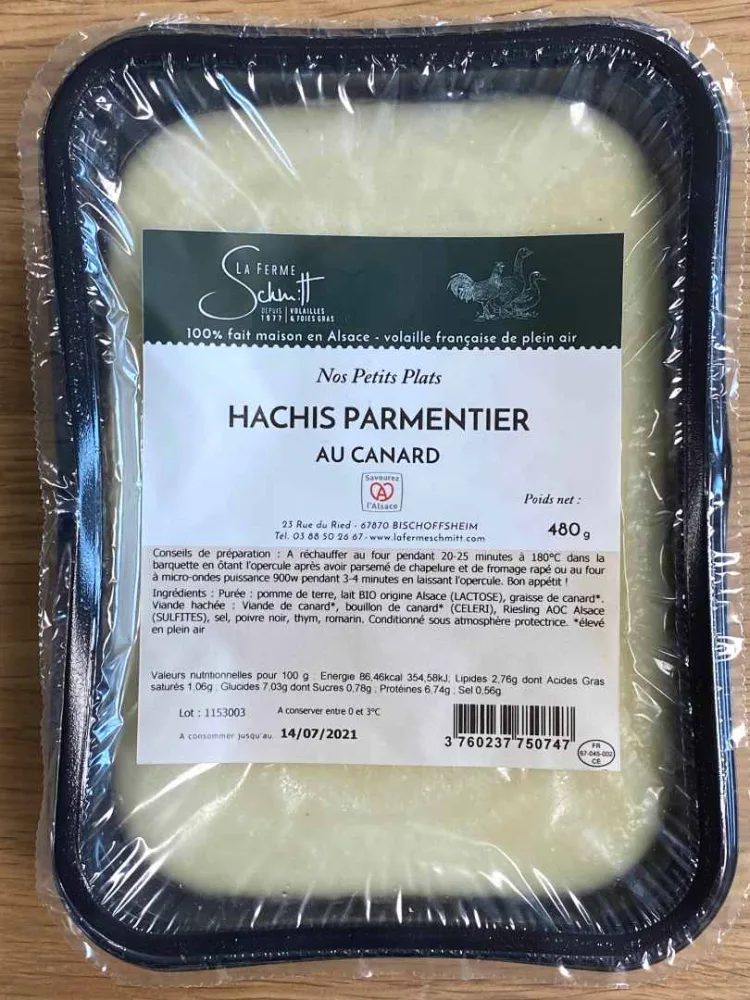 Hachis parmentier au canard
