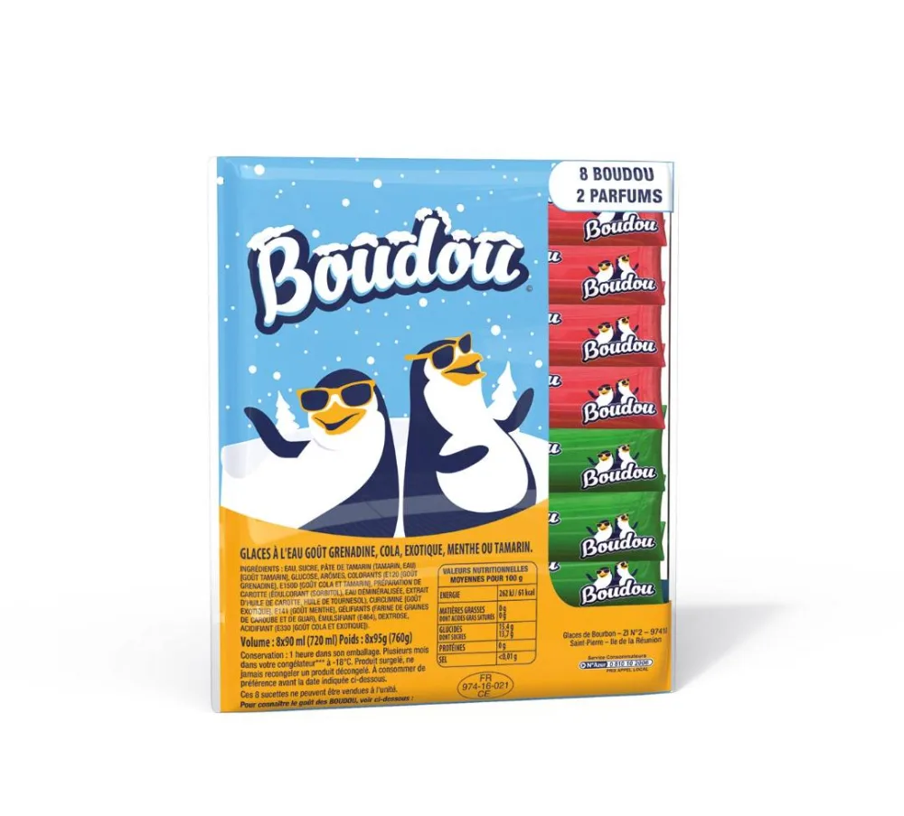 Sucettes a l'eau congelees / boudou multi parfums