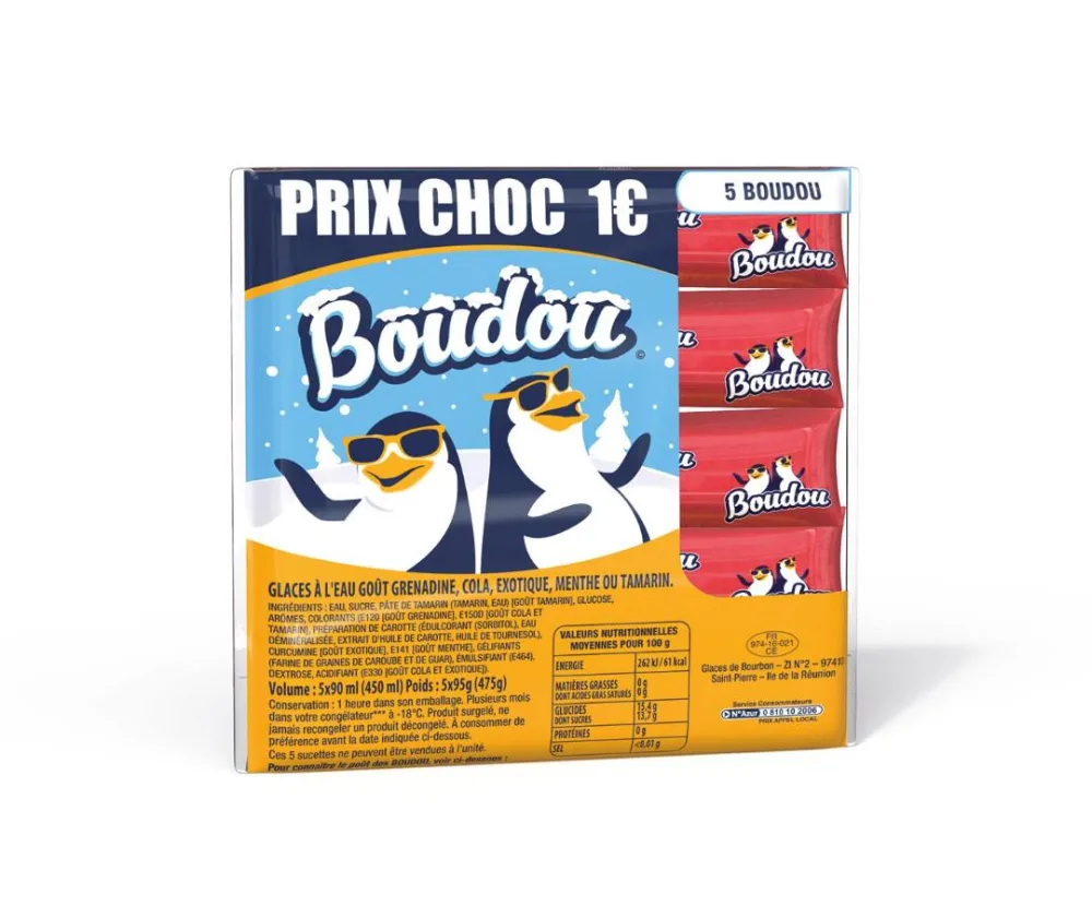 Sucettes a l'eau congelees / boudou multi parfums