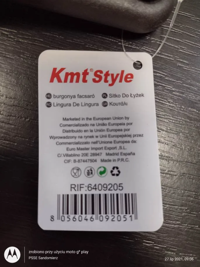 Ostrzeżenie publiczne dotyczące wyrobu do kontaktu z żywnością: Migracja pierwszorzędowych amin aromatycznych z produktu pn. Tłuczek do ziemniaków Kmt Style „Sitko do łyżek”