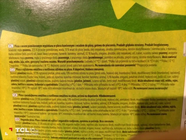 Ostrzeżenie publiczne dotyczące żywności: Wycofanie produktu pn. Vegan Stonebaked Pizza Margherita z powodu błędnej informacji na opakowaniu