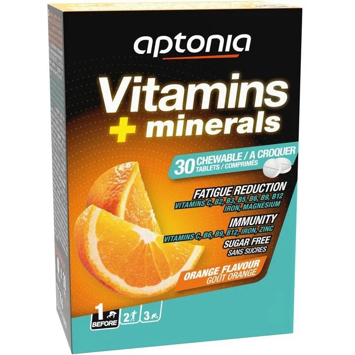 Vitamins + minerals 30 comprimés goût orange