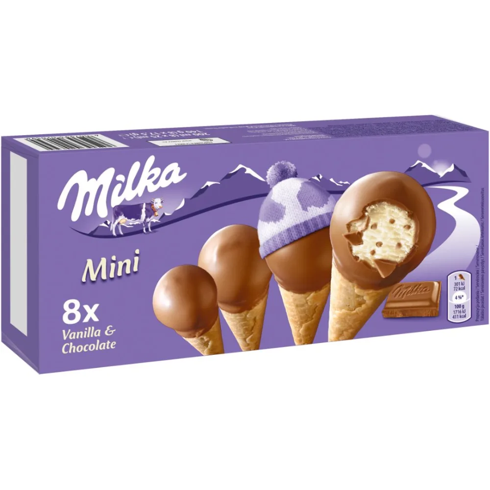 Mini-cones 8x25ml milka
